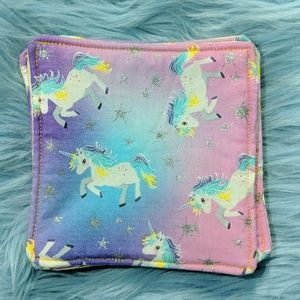 Handmade Cotton Fabric Sparkle Unicorn Coaster (6)